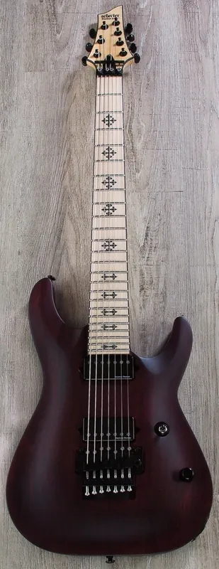 Original Schecter JL-7 FR Jeff Loomis Signature 7-String Electric Guitar - Vampyre Red Satin (VRS)