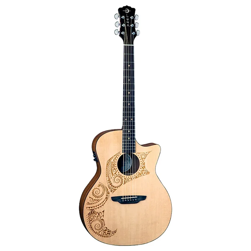 Luna OCL TAT SPR Grand Concert Acoustic-Electric Guitar with USB On Board Express Delivery
