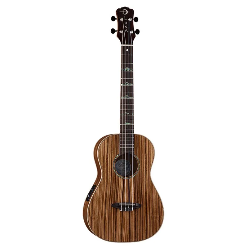 Luna UKE HTB ZEB High Tide Series Baritone Zebrawood Acoustic-Electric Ukulele with Gig Bag Limited Time