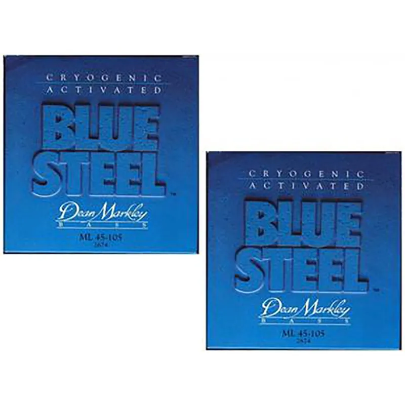 2 Sets of Dean Markley 2674A Nickel Blue Steel Medium Light Bass Guitar Strings (45-105) Money Back Guarantee