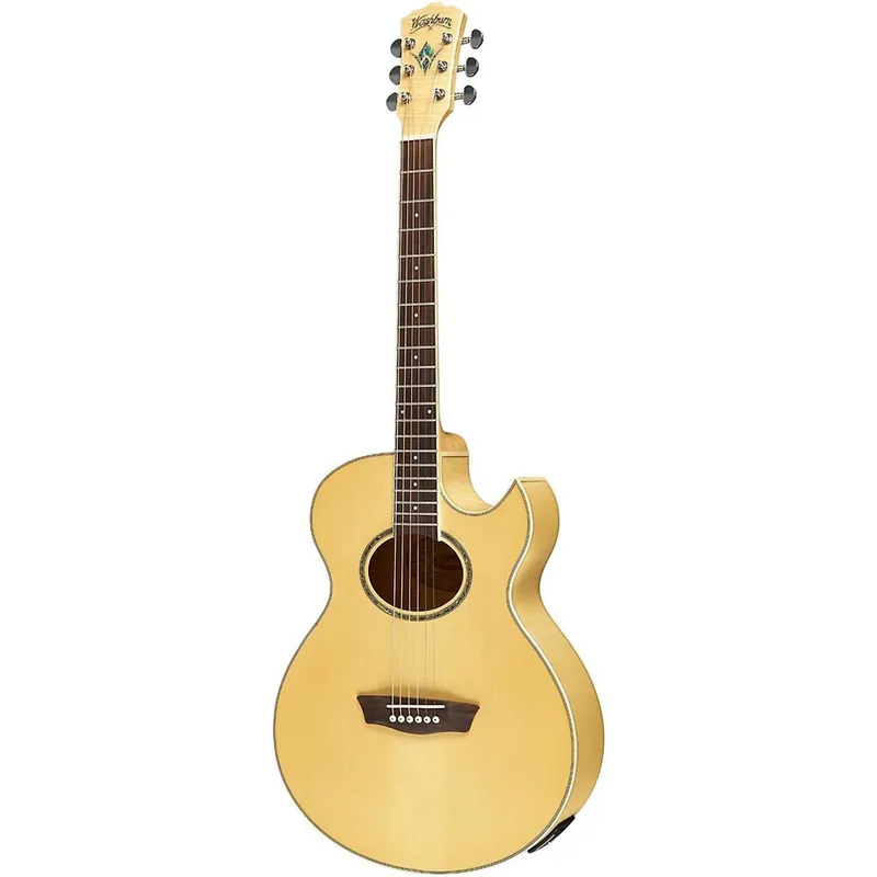New Arrival Washburn EA20 Festival Series Mini Jumbo Cutaway Acoustic/Electric Guitar - Natural