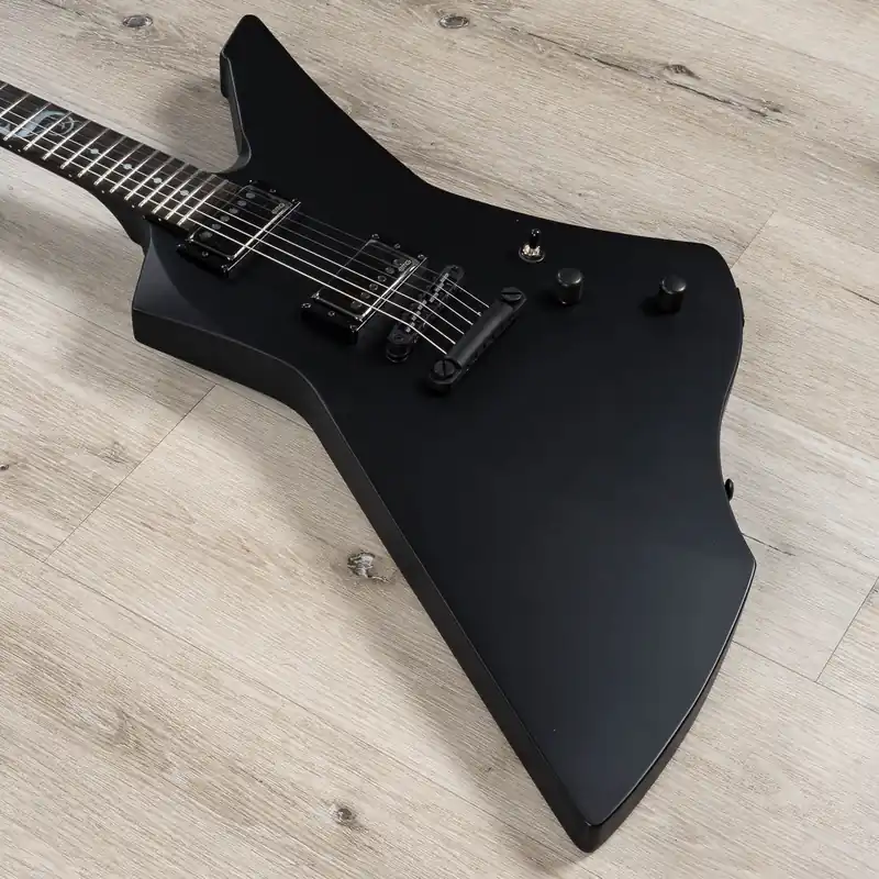 Fresh Stock ESP LTD James Hetfield Signature Snakebyte Guitar, Black Satin, Hard Case