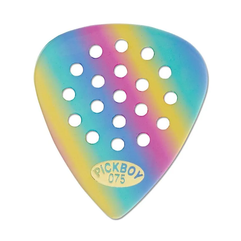 Buy Direct 10 Pickboy PB44RP075 Pos-A-Grip Rainbow Cellulose Guitar Picks 0.75MM