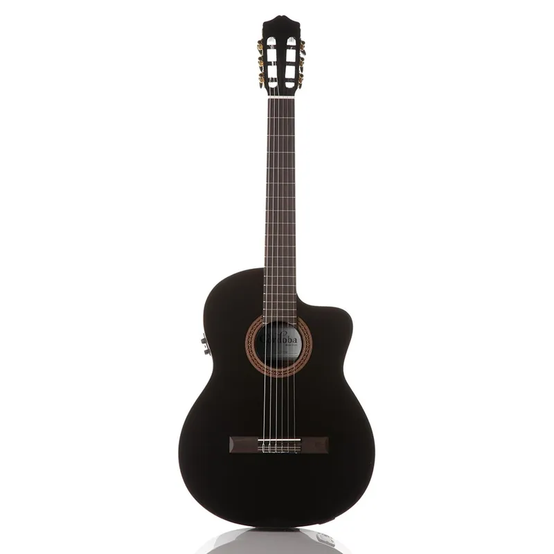 Save Now Cordoba C5-CETBK Classical Thinline Acoustic/Electric Guitar in Black