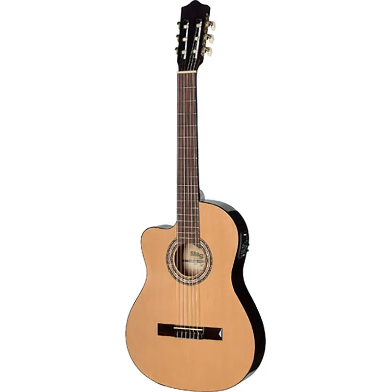 Stagg C546TCE-LH N Acoustic-Electric Classical Guitar with Cutaway and 4-Band EQ Genuine