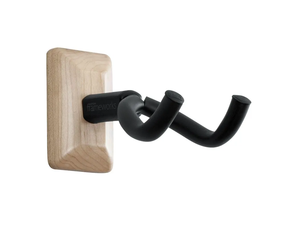 Hassle-Free Returns Gator Cases GFW-GTR-HNGRMPL Maple Wall Mount Guitar Hanger