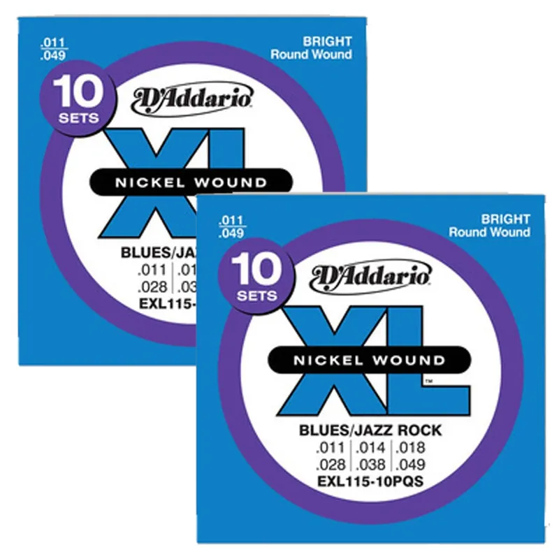 While Supplies Last 20 Sets of D'Addario EXL115 Nickel Wound Medium/Blues-Jazz Rock Electric Guitar Strings (11-49)