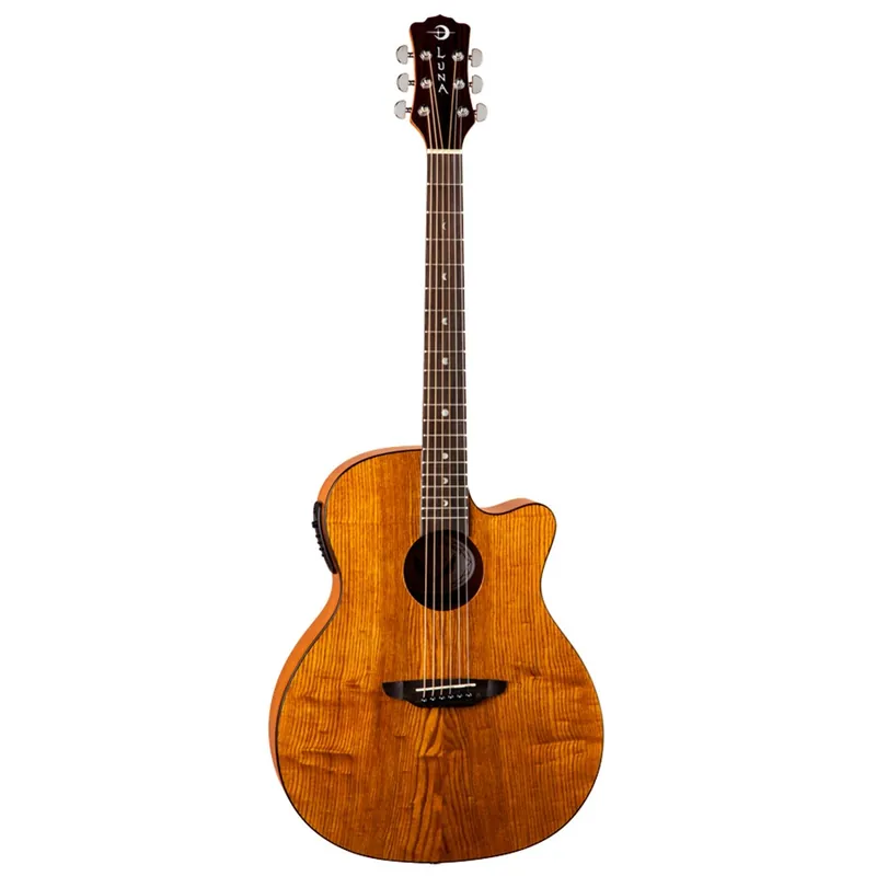 Cheap Luna GYP E ASH Gypsy Exotic Ash Acoustic/Electric Guitar - Natural Gloss