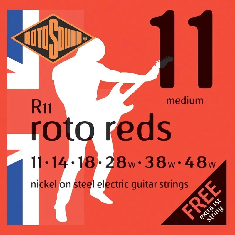Rotosound R11 Roto Reds Electric Guitar Strings, Medium (11-48) Grab Now