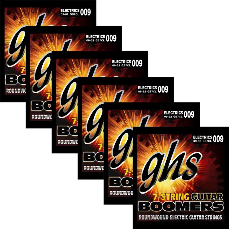 6 Sets of GHS Strings GB7CL 7-String Guitar Boomers Extended Range Lower Tuning 09-62 Popular