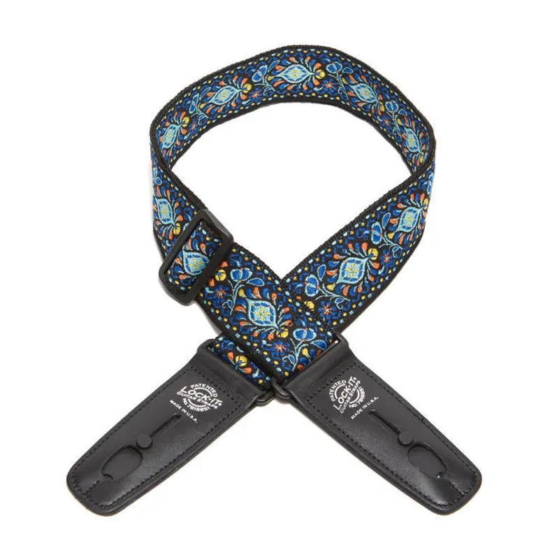 Lock-It Straps 2-inch Blue Chill Vintage Strap with Black Locking Ends Brand New