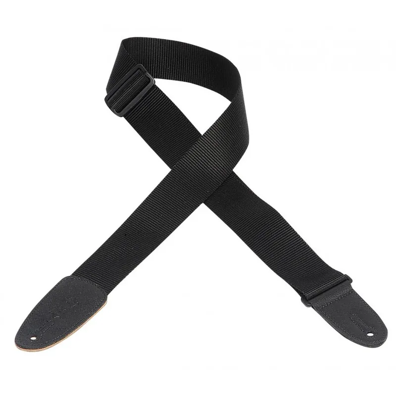Levy's M8-BLK 2Soft-Hand Polypropylene Guitar Strap with Leather Ends in Black Fast Shipping