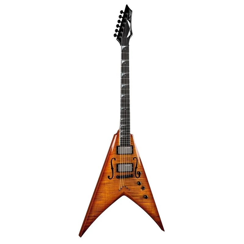 Dean Guitars Dave Mustaine V STRADIVMNT Stradi Electric Guitar in Vintage Sunburst with Hard Case Price Cut