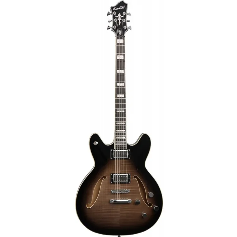 While Supplies Last Hagstrom Viking Deluxe Baritone Electric Guitar in Cosmic Black Burst