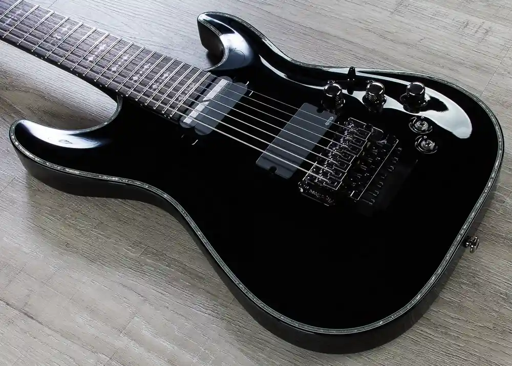 Top Pick Schecter Hellraiser C-7 FR-S 7-String Electric Guitar, Floyd Rose, Sustainiac - Black