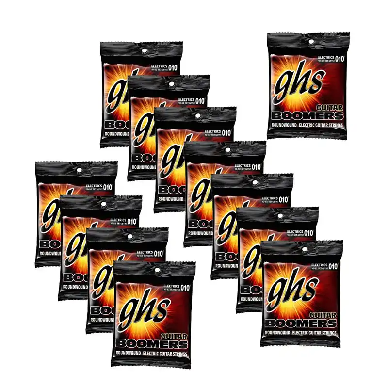 Bulk Order 12-Pack GHS Electric Boomers GBTNT Thin/Thick Guitar Strings (10-52)