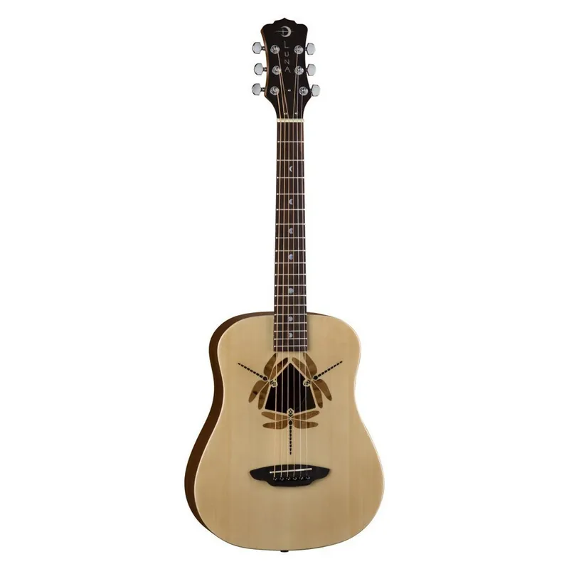 Warranty Included Luna Safari Dragonfly 3/4 Travel Acoustic Guitar