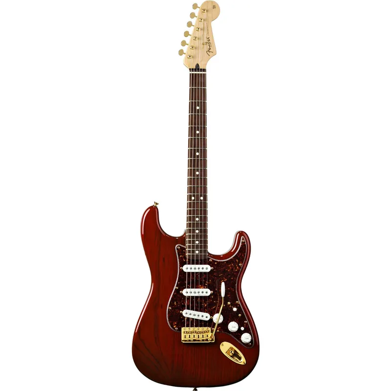 Limited Edition Fender Deluxe Player's Stratocaster Electric Guitar, Maple Fretboard - Crimson Red Transparent