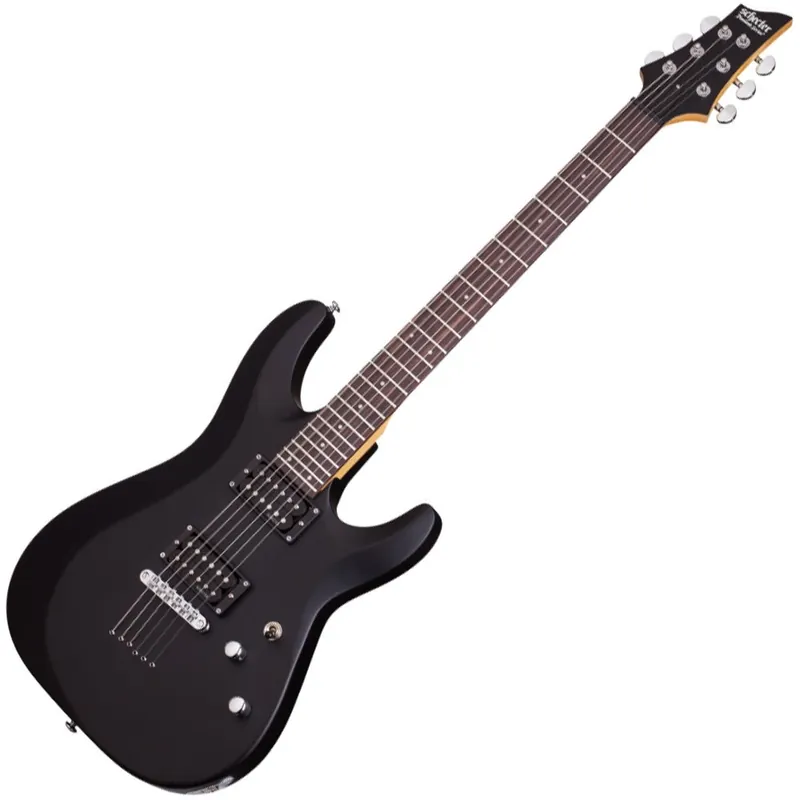 Schecter C-6 Deluxe Entry-Level Solidbody Electric Guitar - Satin Black Finish Direct From Factory