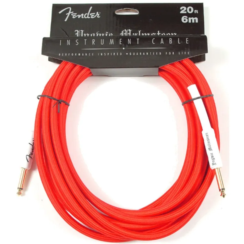 Hassle-Free Returns Fender YMG20 Yngwie Malmsteen Signature Guitar or Bass Instrument Cable 20' Red