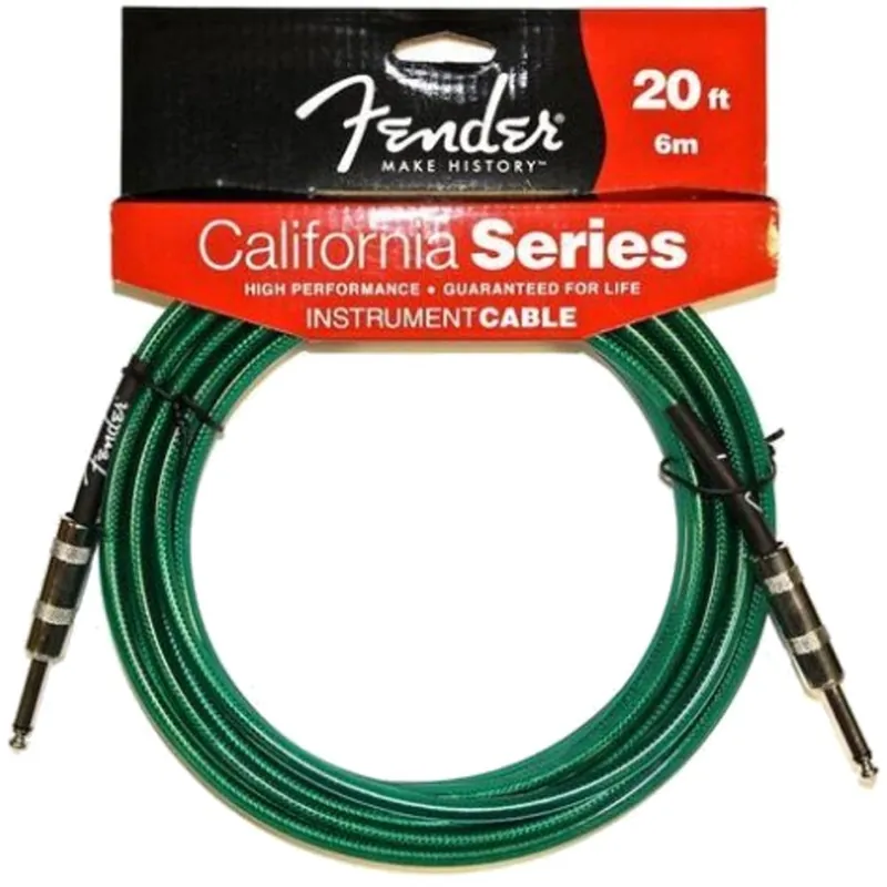 Fender California FGC-20G Instrument Guitar Bass or Keyboard Cable 20' Sea Foam Green Don’t Miss Out