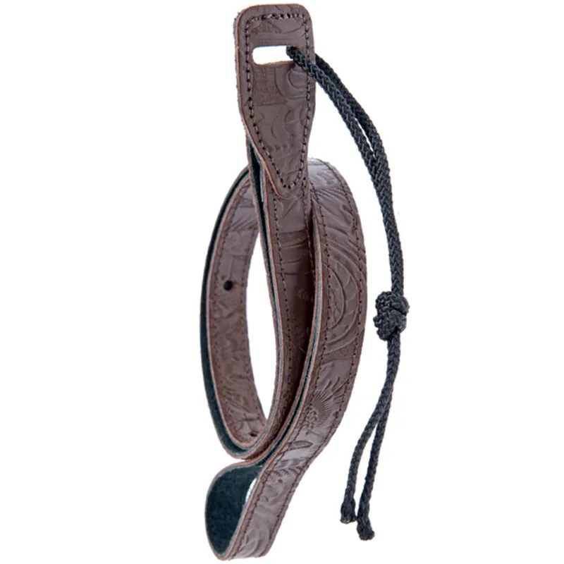 Warranty Included Planet Waves 75ME01 3/4Wide Embossed Brown Leather Mandolin Strap
