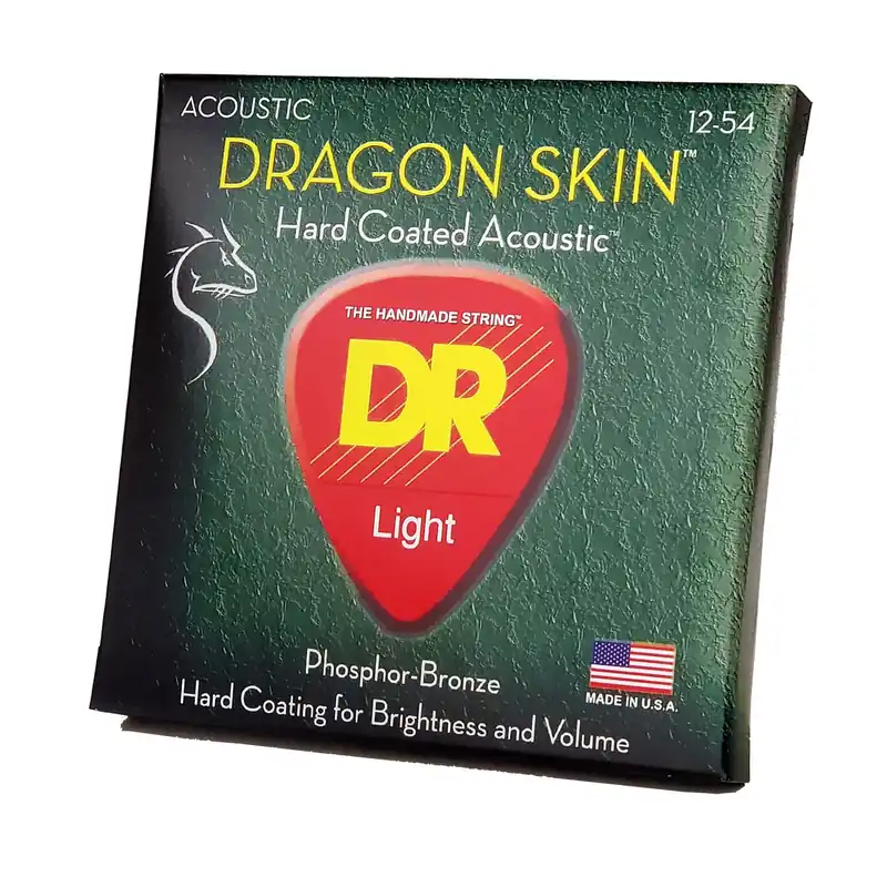 DR Strings Dragon Skin Clear Coated Acoustic Guitar Strings: Light 12-54 Buy Online