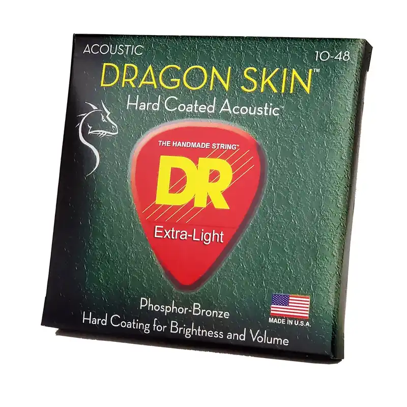 Weekend Sale DR Strings Dragon Skin Clear Coated Acoustic Guitar Strings: Extra Light 10-48