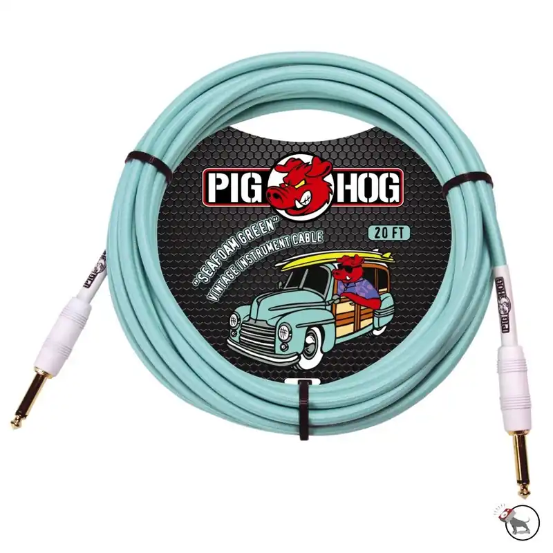Sale Pig Hog PCH20SG Seafoam Green Instrument Cable 20ft