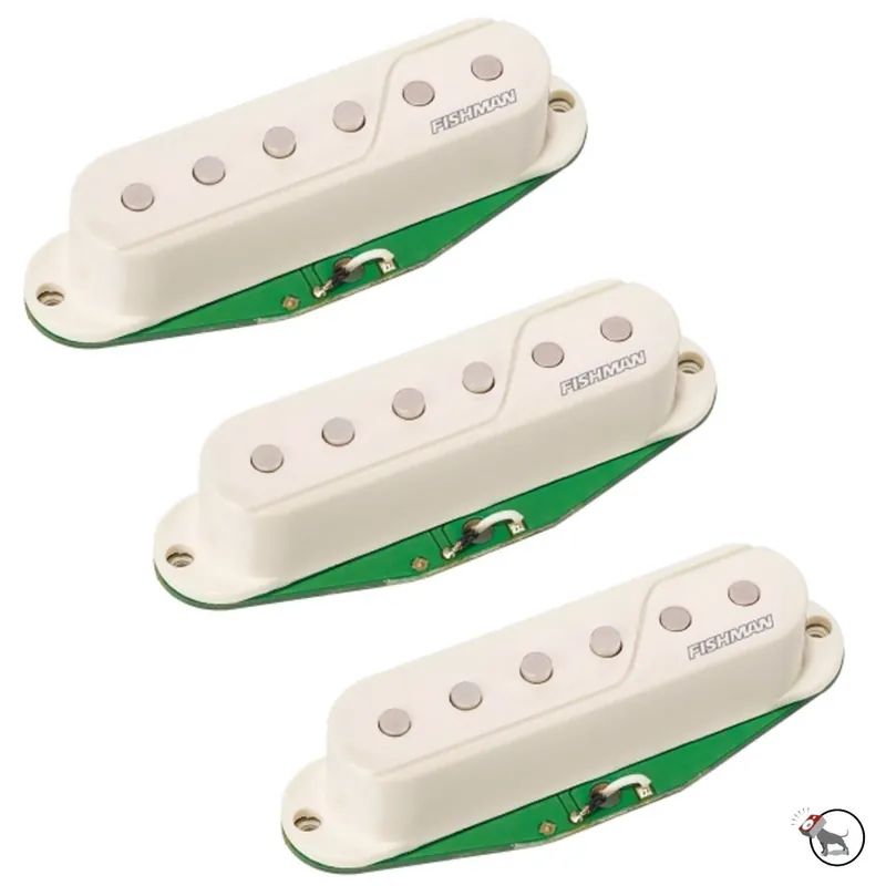 Direct From Manufacturer Fishman PRF-STR-WH3 Multi-Voice Fluence Single Width Pickups for Strat (Set of 3) in White