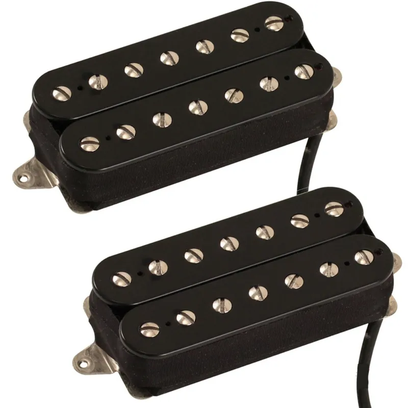 Popular Bare Knuckle Aftermath 7-String Calibrated Open Humbucker Set, Black Coils, Nickel Screws