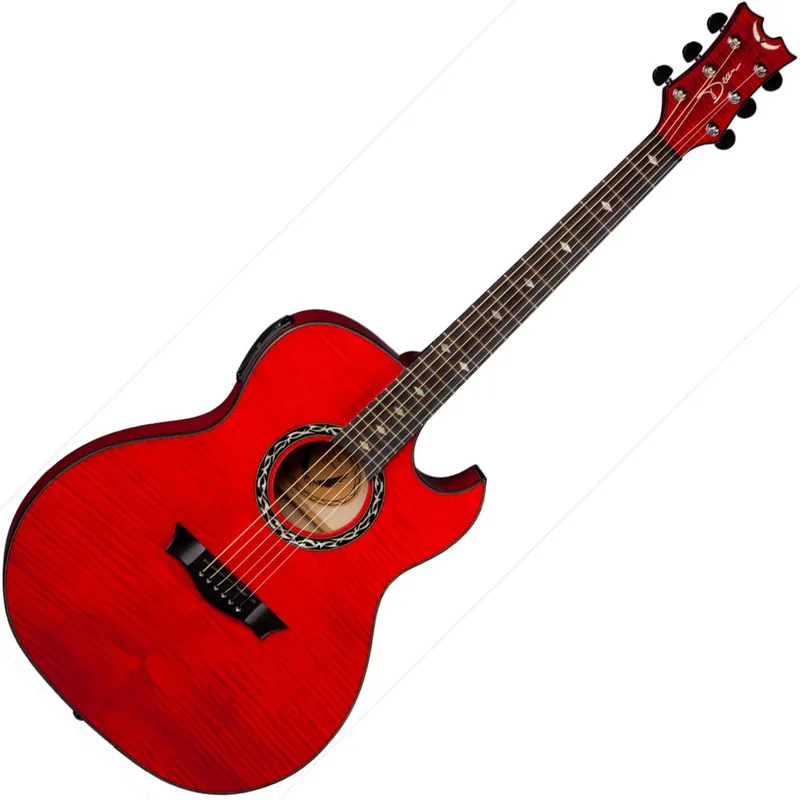 Worldwide Shipping Dean EXFM TRD Exhibition Series Acoustic-Electric Guitar w/ Aphex Trans Red Finish