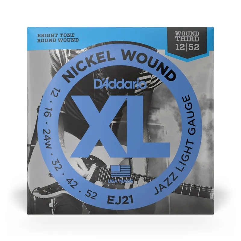 D'Addario EJ21 Nickel Wound, Jazz Light Electric Guitar Strings 12-52 Big Sale