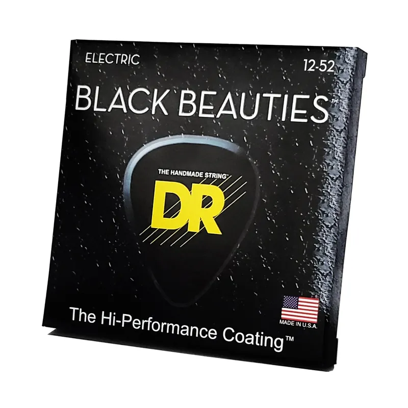 New Release DR Strings Black Beauties Black Colored Electric Guitar Strings: Extra Heavy 12-52
