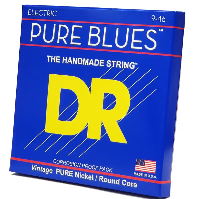Budget DR Strings Pure Blues Pure Nickel Electric Guitar Strings: Light To Medium 9-46