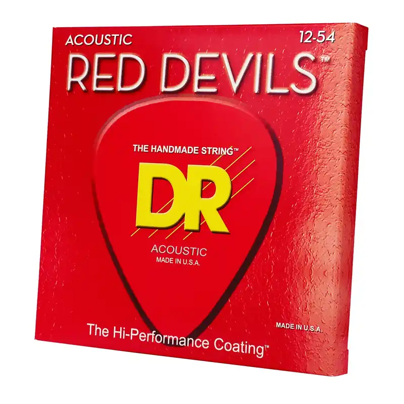 Top Pick DR Strings Red Devils Red Colored Acoustic Guitar Strings: Light 12-54