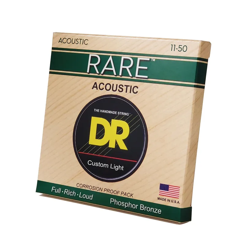 Best Price DR Strings Rare Phosphor Bronze Acoustic Guitar Strings: Custom Light 11-50
