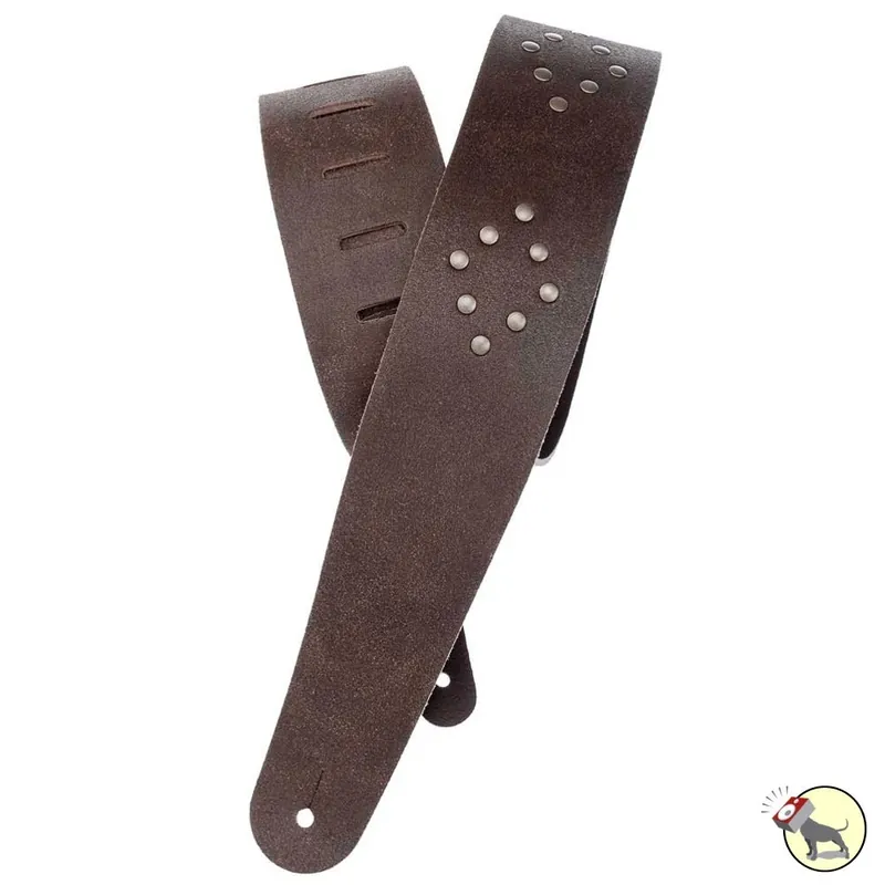 Planet Waves 25VNRD01-DX Blasted Leather Guitar Strap, Brown with Brass Rivets Buy Online