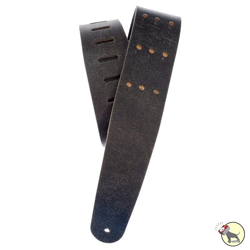 Bargain Planet Waves 25VNRR00-DX Blasted Leather Guitar Strap, Black with Brass Rivets