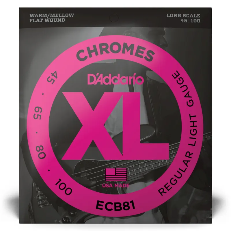 D'Addario ECB81 Chromes Bass Strings Light 45-100 Long Scale Modern