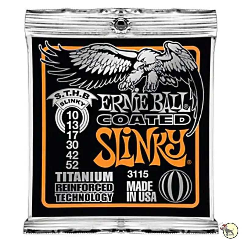Low Price Ernie Ball 3115 Coated Titanium RPS Skinny Top Heavy Bottom Slinky Electric Guitar Strings (10-52)