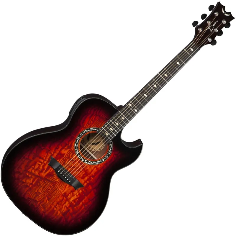 In Demand Dean EXQA TGE Exhibition Quilt Ash Acoustic-Electric Guitar with Aphex (Tiger Eye)