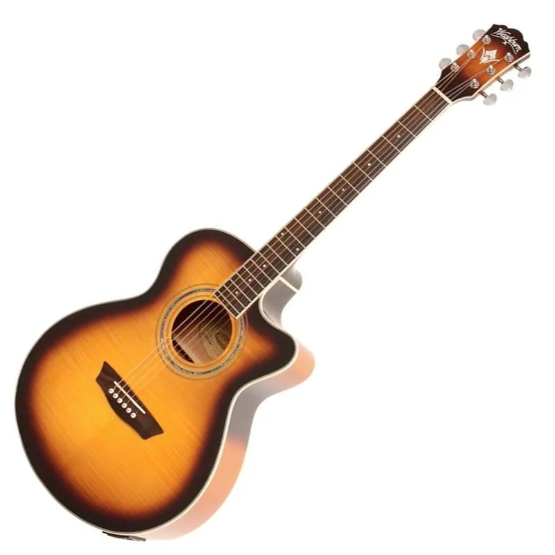 Trusted Brand Washburn EA15ATB Festival Series Acoustic Electric Tobacco Sunburst Guitar