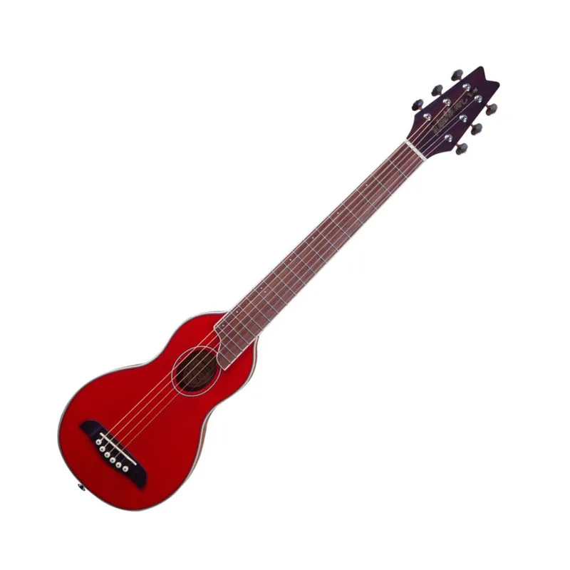 Washburn RO10R Rover Travel Acoustic Guitar (Red) Modern