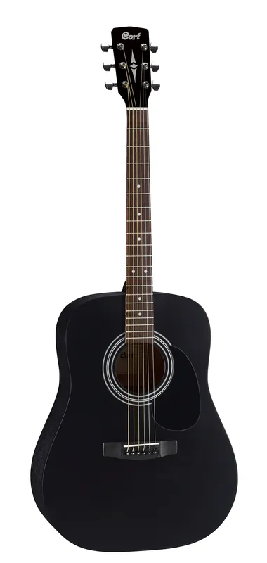 Professional Grade Cort AD810BKS Standard Series Acoustic Dreadnought Guitar. Black Satin