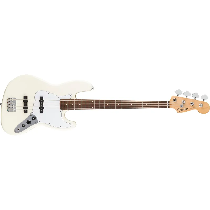 Fender Standard Jazz Bass, Laurel Fingerboard, White Pickguard, Olympic White Buy Online
