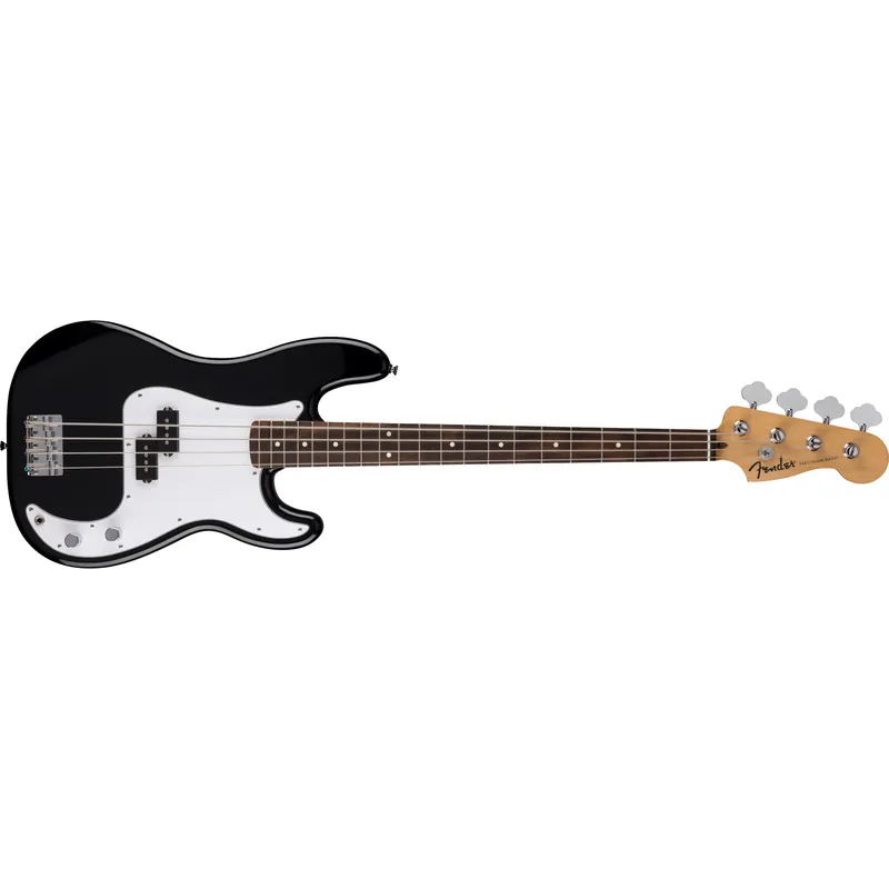 Fender Standard Precision Bass, Laurel Fingerboard, White Pickguard, Black Money Back Guarantee