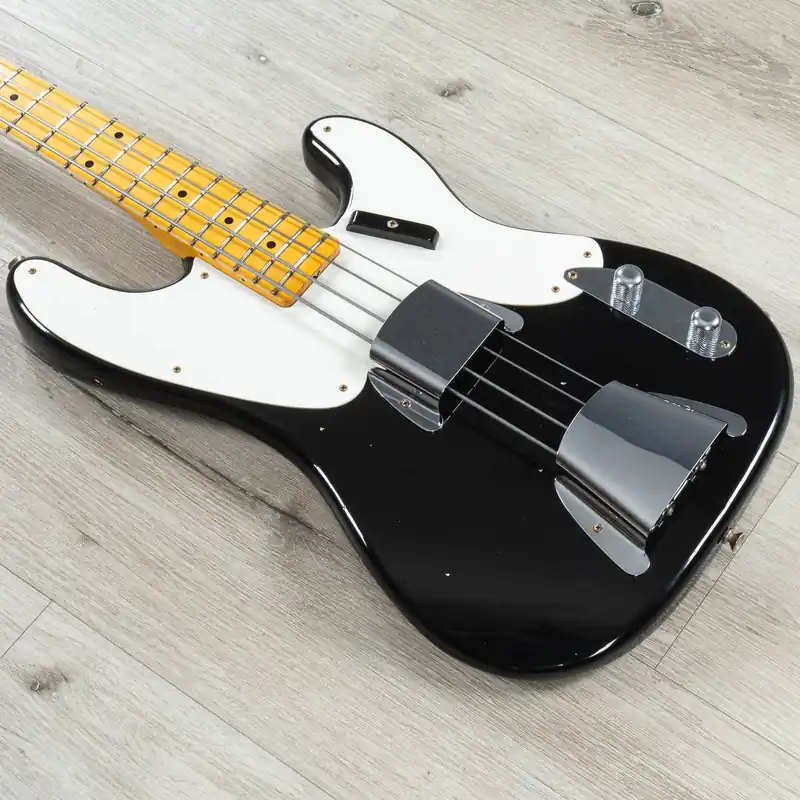 Fender Custom Shop 1954 Precision Bass Journeyman Relic, Quartersawn Maple Fretboard, Aged Black Professional Grade
