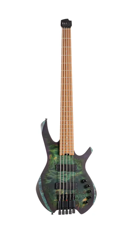 Hassle-Free Returns Cort SPACE5SDG Artisan Series Space 5 Bass Guitar (5 String). Star Dust Green