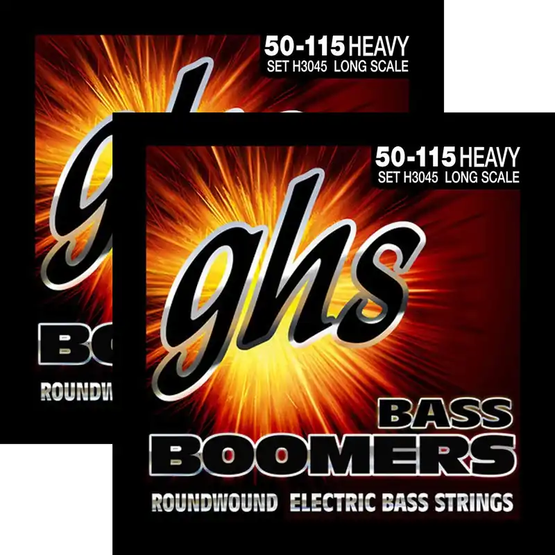 Genuine 2 Sets GHS H3045 Long Scale Heavy Gauge Bass Boomers Roundwound Electric Strings 50-115